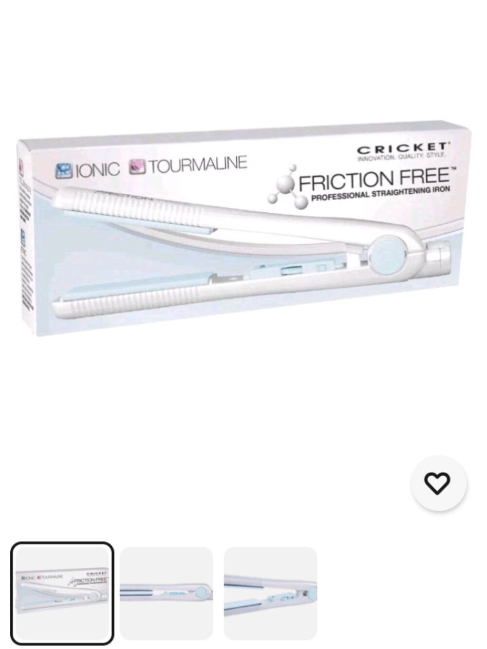 Cricket Friction Free Professional Styling Iron Ceramic Tourmaline High 1 Inch